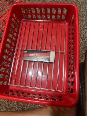 Cooling Racks - Stainless Steel (2 pcs) with Red Basket